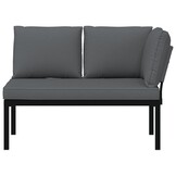 vidaXL Tuinbank Aluminium Zwart met Kussens - 51% Korting!