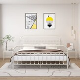 VidaXL Nachtkastjes 2 st metaal & glas - Wit/Transparant | 67% Korting!