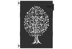 VidaXL Tuinpoort Corten Staal 85x75cm - Boom Design Zwart | 51% Korting!