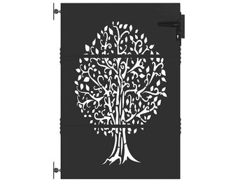 VidaXL Tuinpoort Corten Staal 85x75cm - Boom Design Zwart | 51% Korting!