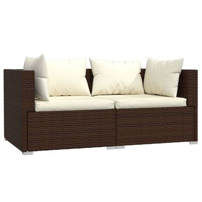 VidaXL 3-delige Loungeset Poly Rattan Bruin | Nu 67% Korting!