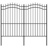 VidaXL Tuinhek Staal Zwart (56% Korting!) - 222cm, Spijlpunten