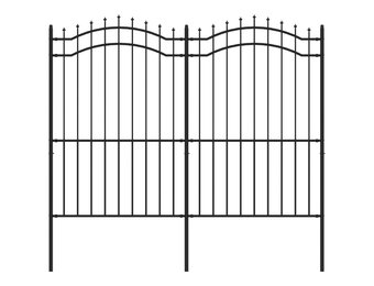 VidaXL Tuinhek Staal Zwart (56% Korting!) - 222cm, Spijlpunten