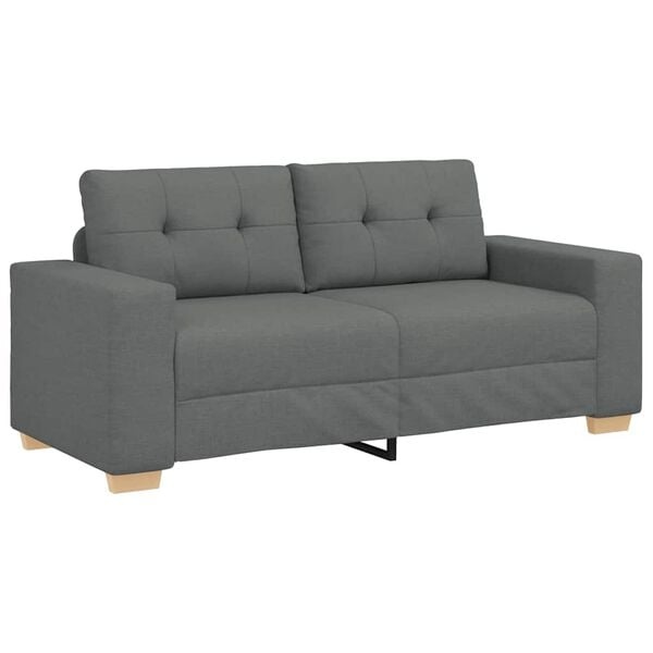 vidaXL Loveseat bank 140 cm stof donkergrijs