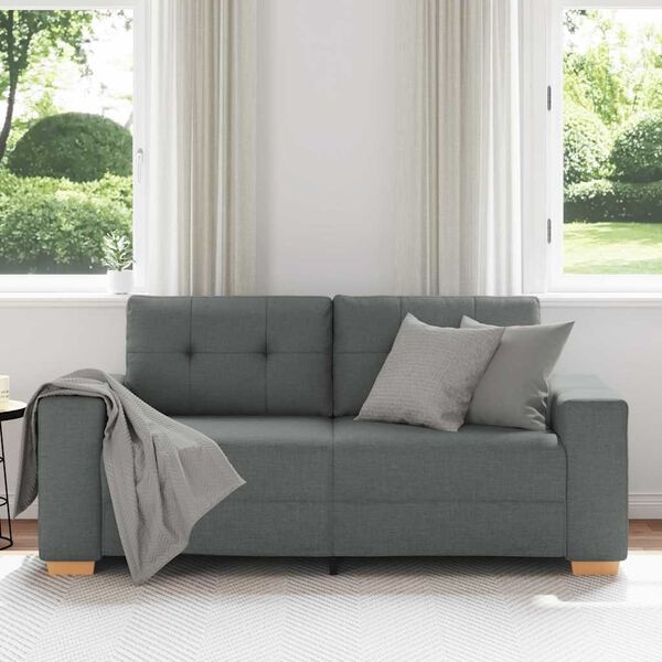 vidaXL Loveseat bank 140 cm stof donkergrijs