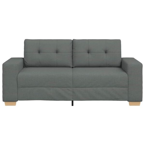 vidaXL Loveseat bank 140 cm stof donkergrijs
