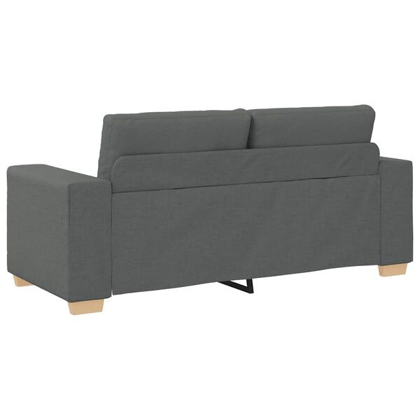 vidaXL Loveseat bank 140 cm stof donkergrijs