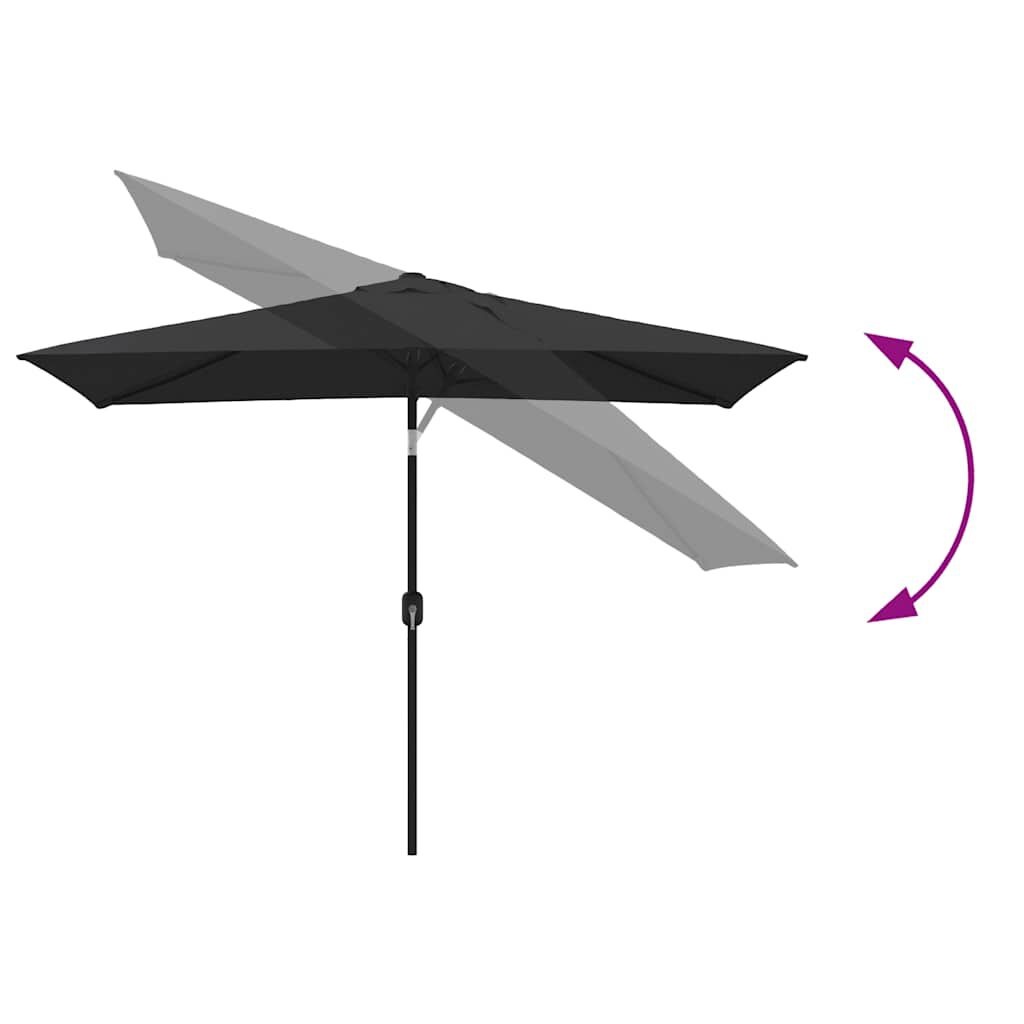 vidaXL Parasol met metalen paal 300x200 cm zwart