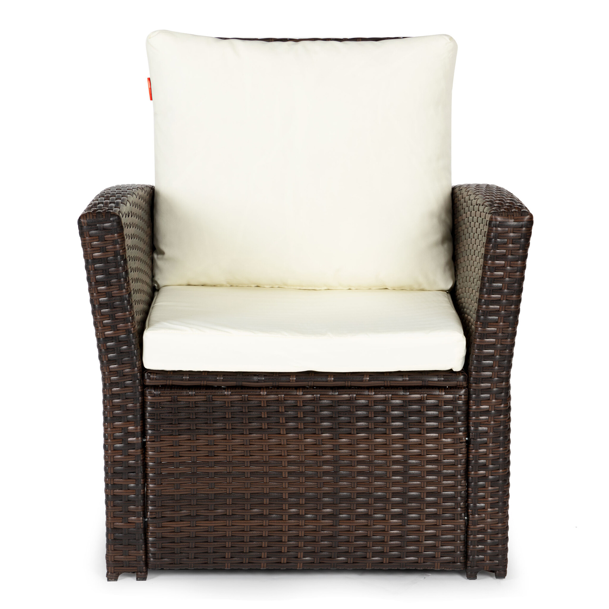 Loungeset Tuin 4-Persoons Polyrattan Bruin/Wit - 51% Korting!