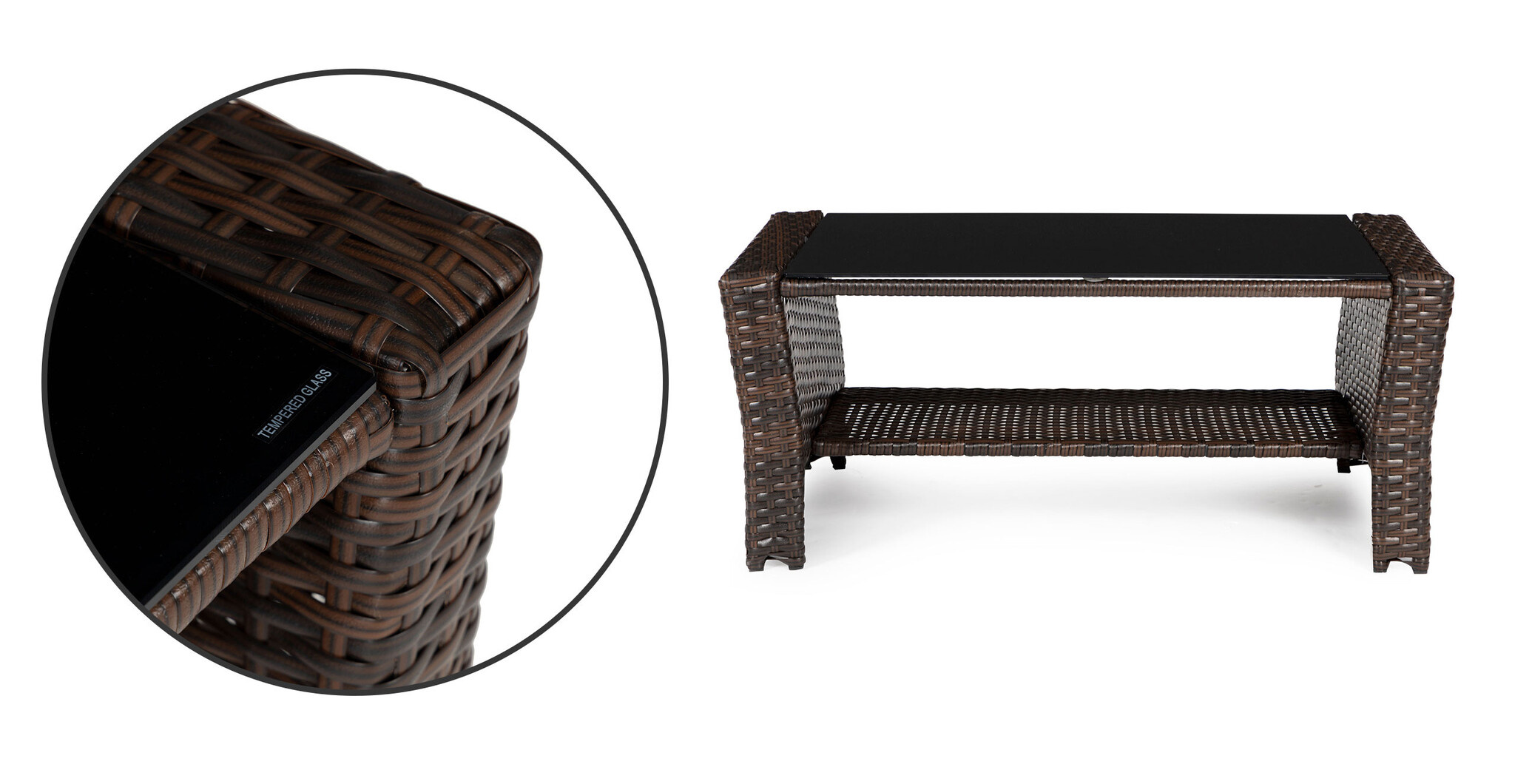 Loungeset Tuin 4-Persoons Polyrattan Bruin/Wit - 51% Korting!