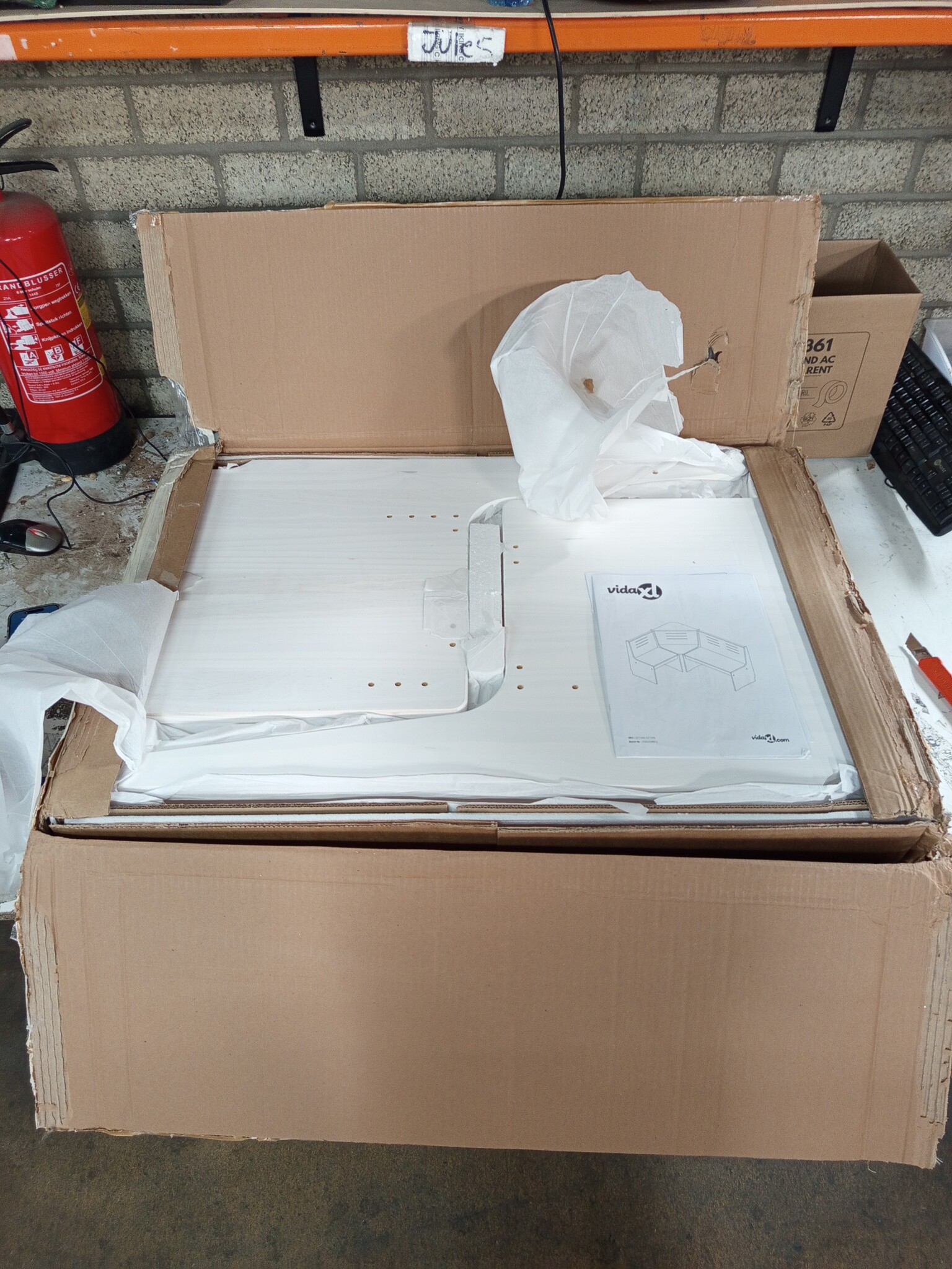 VidaXL Hoekbank REINE (Massief Grenenhout, Wit) - 55% Korting!