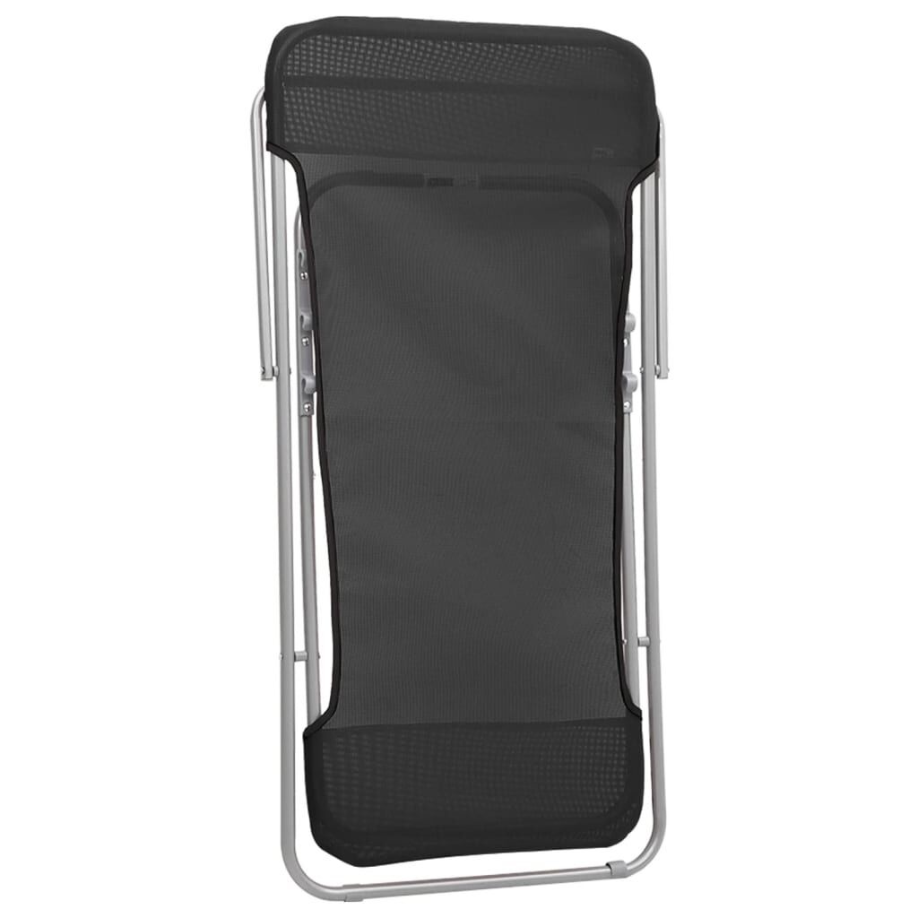 VidaXL Strandstoelen 2 stuks - Textileen & Staal Zwart | 35% Korting!