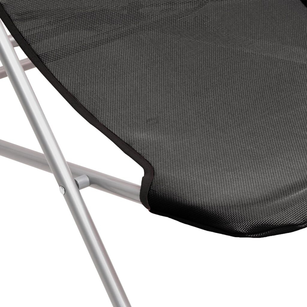 VidaXL Strandstoelen 2 stuks - Textileen & Staal Zwart | 35% Korting!