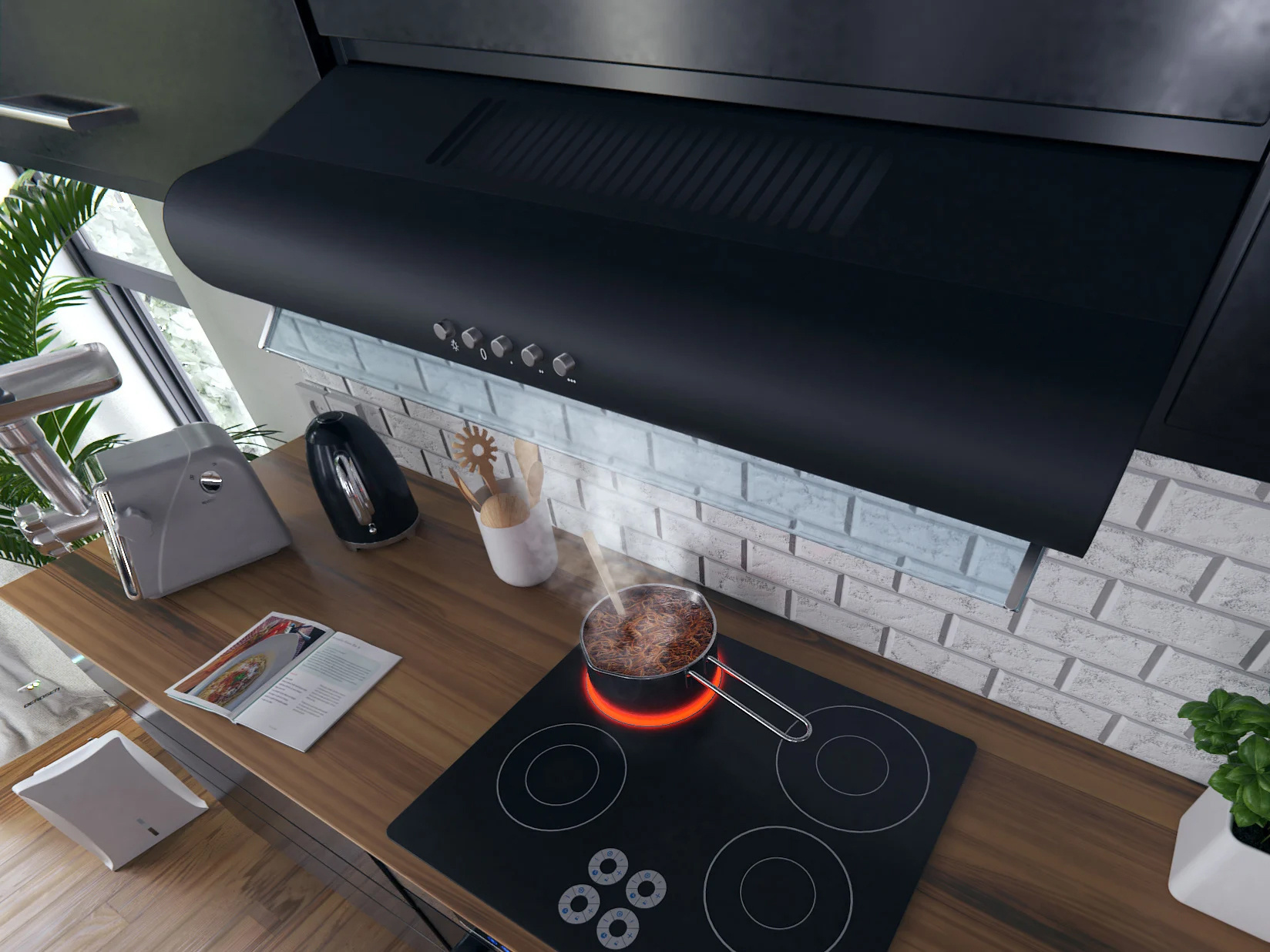 Zwarte Afzuigkap Onderbouw - 3 standen, 280m³/u - 40% Korting!