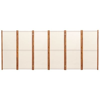 vidaXL Kamerscherm 6 panelen 420x180 cm Crèmewit - 40% Korting!