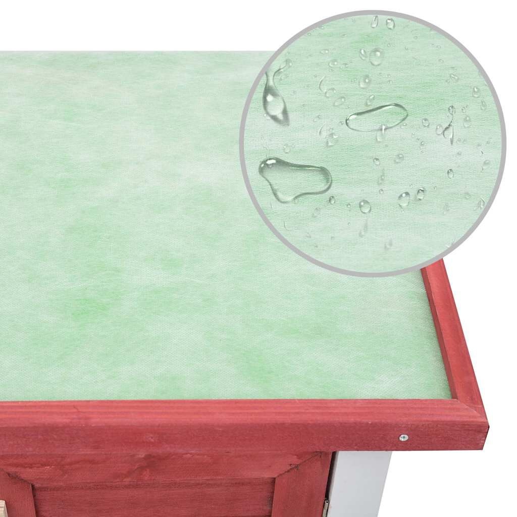 vidaXL Konijnenhok Buiten 2 Verdiepingen - Rood - 60% Korting! Laatste Stuks!