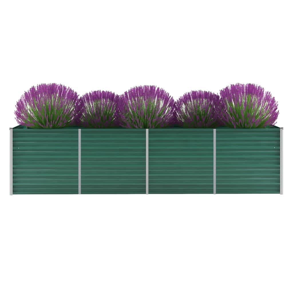 VidaXL Verhoogde Plantenbak 320x80x77cm Staal Groen - 74% Korting!