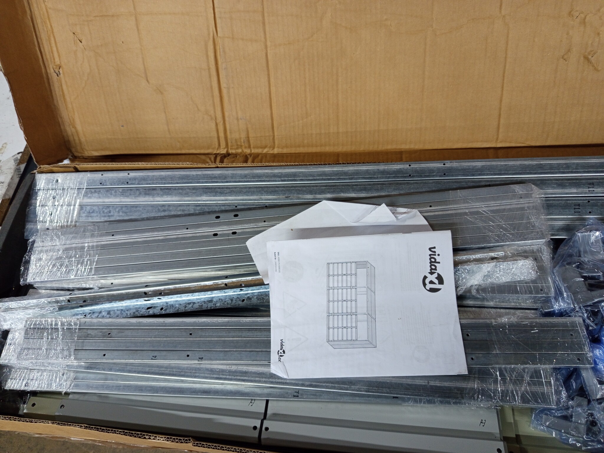 vidaXL Containerberging voor 3 containers 216x81x115 cm staal grijs