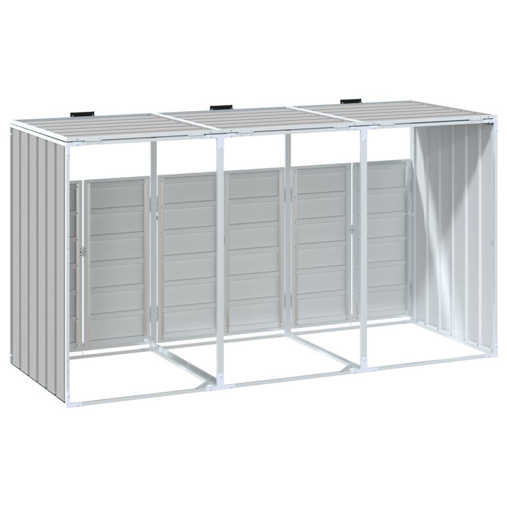 vidaXL Containerberging voor 3 containers 216x81x115 cm staal grijs