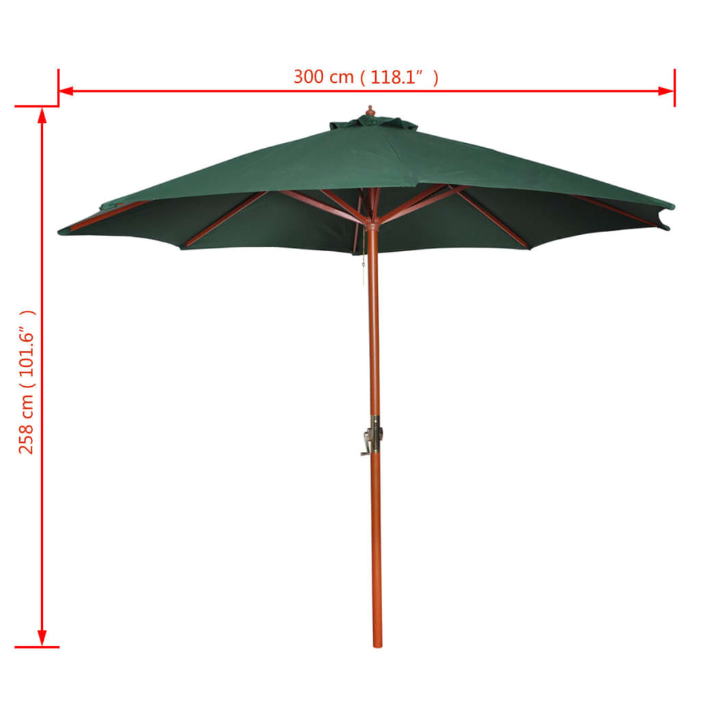 vidaXL Parasol 258 cm groen