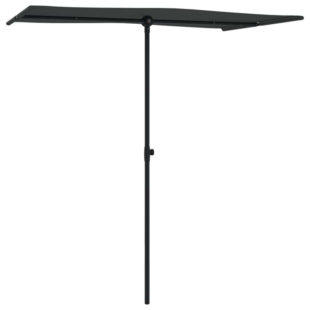 vidaXL Parasol met aluminium paal 180x110 cm zwart