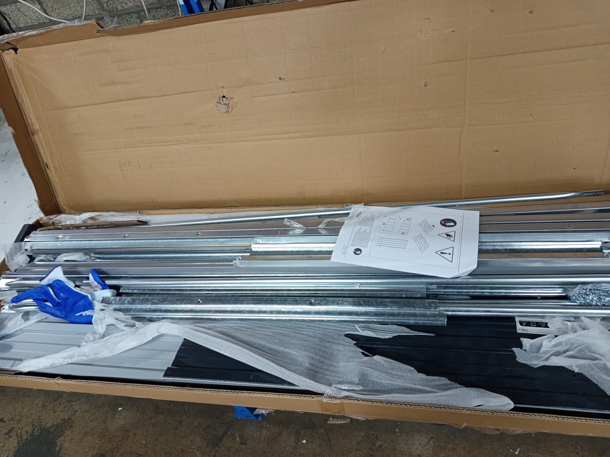 vidaXL Haardhoutschuur 330x84x152 cm gegalvaniseerd staal antraciet