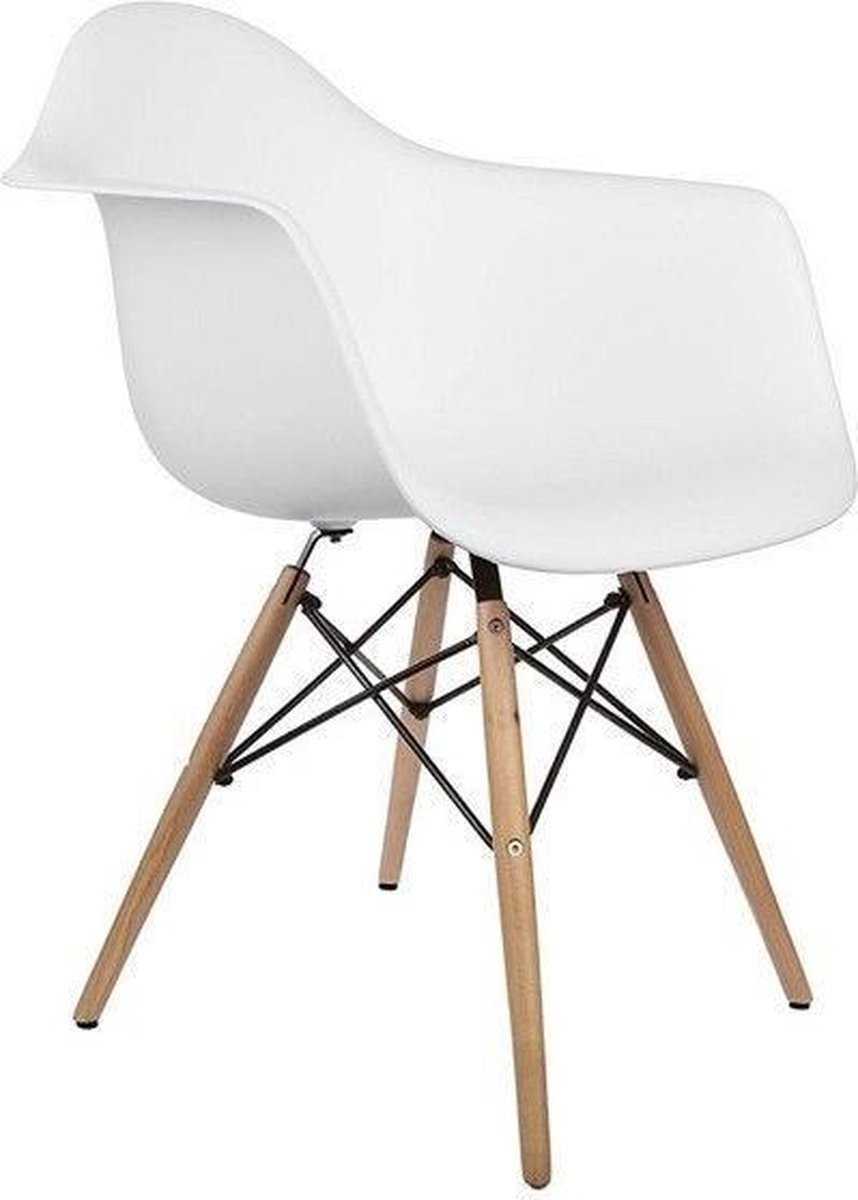 ARIANA - Eetkamerstoelen met armleuning - wit - set van 2