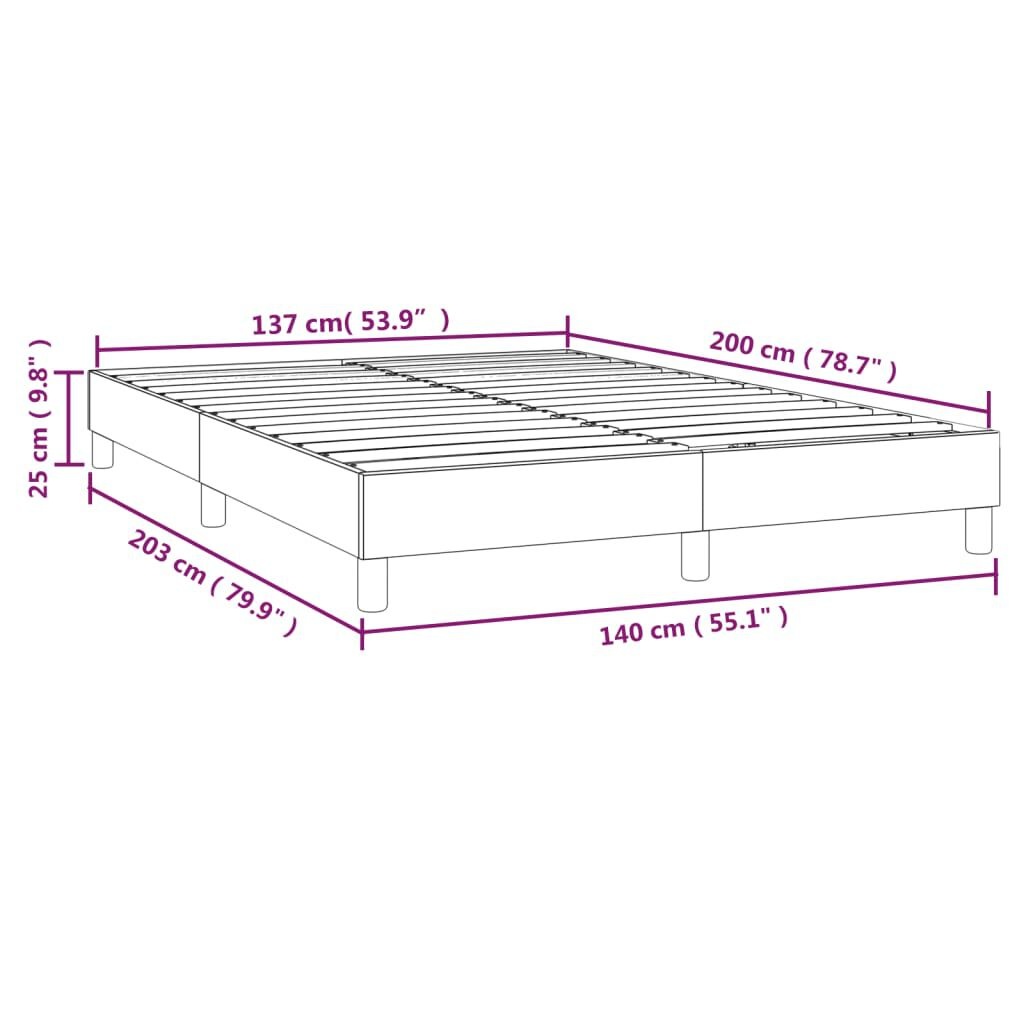 vidaXL Bedframe zonder matras 140x200 cm fluweel donkergrijs