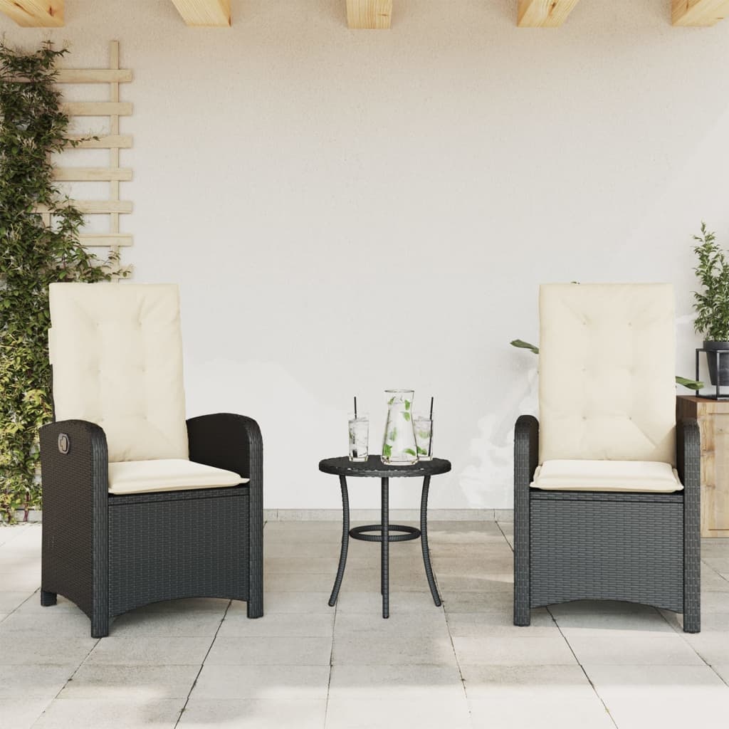 VidaXL Tuinstoelen 2 stuks - 46% Korting! Verstelbaar, Poly Rattan Zwart