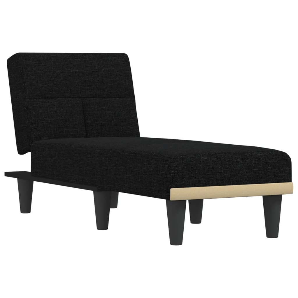 VidaXL Chaise Longue Stof Zwart - 40% Korting! Op = Op!