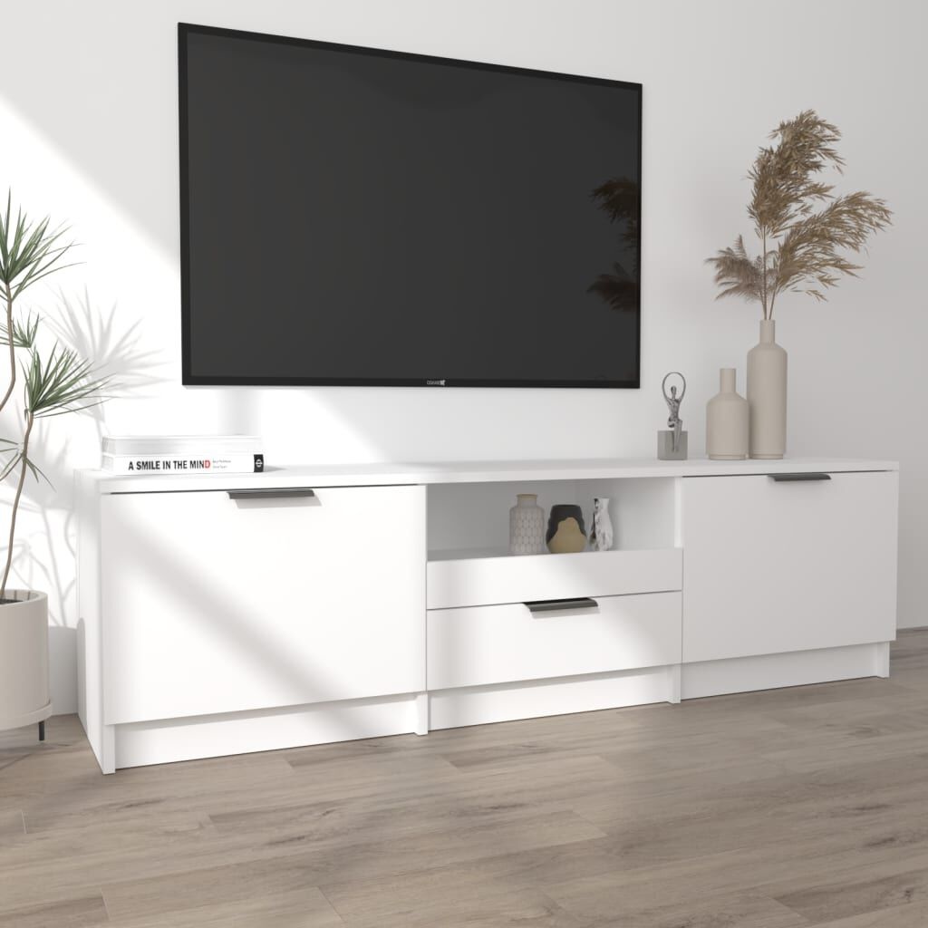 VidaXL TV-meubel Wit Bewerkt Hout 140x35x40cm - 55% Korting!