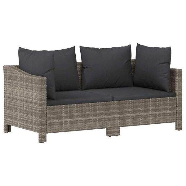 vidaXL Loungeset Poly Rattan Grijs - 55% Korting! - Lichte Beschadiging