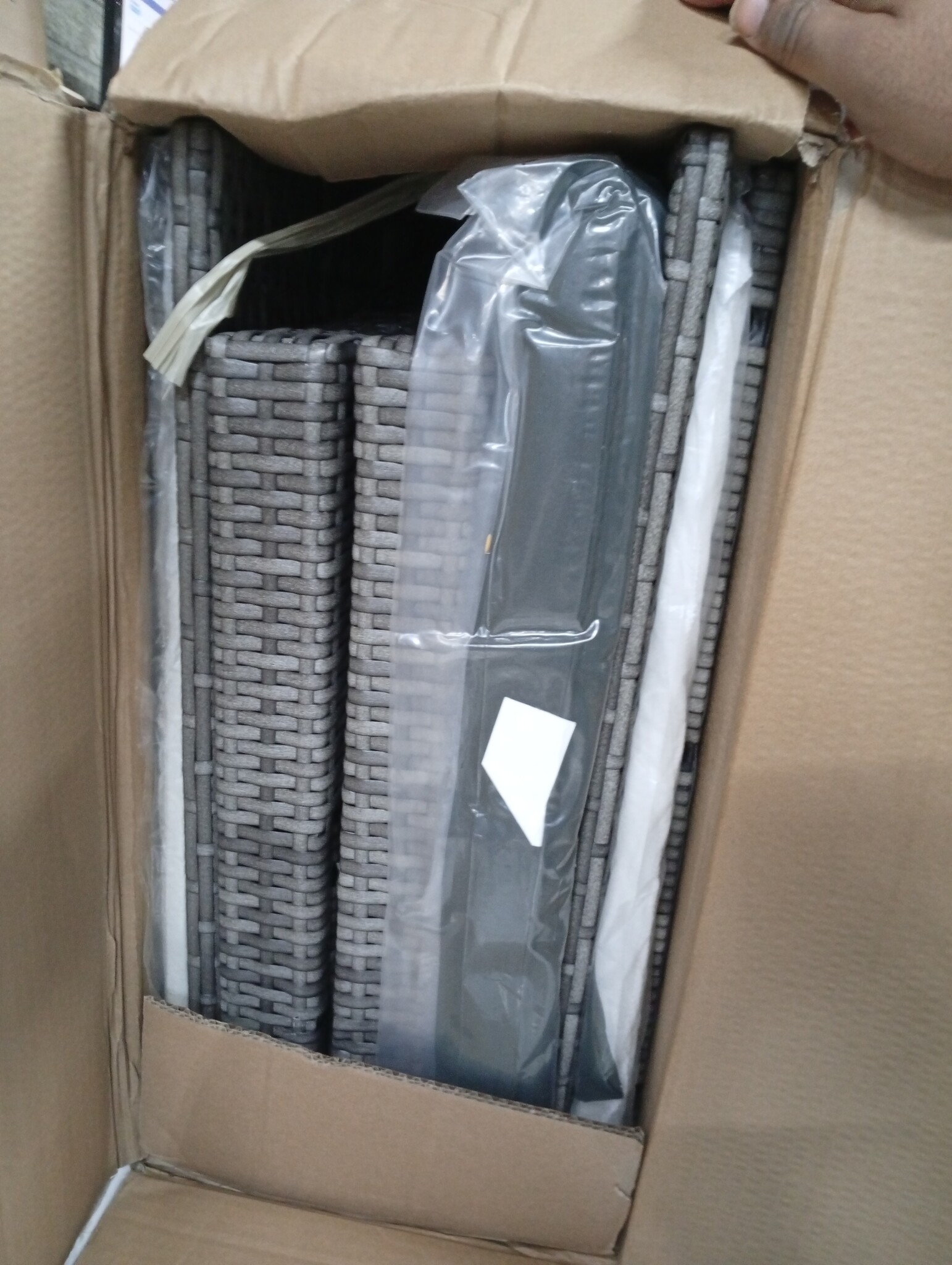 vidaXL Loungeset Poly Rattan Grijs - 55% Korting! - Lichte Beschadiging