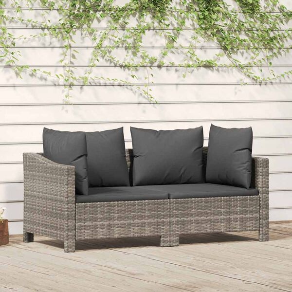 vidaXL Loungeset Poly Rattan Grijs - 55% Korting! - Lichte Beschadiging