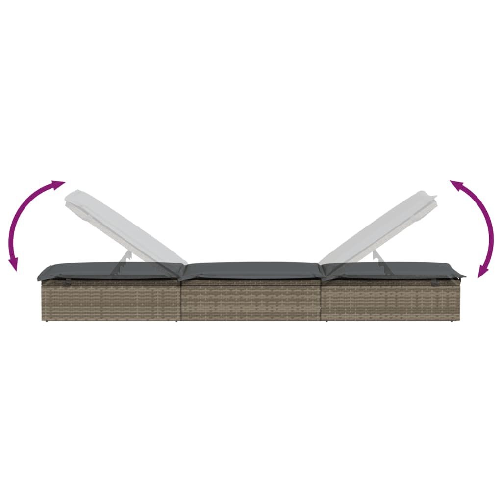 vidaXL Ligbedden 2 st met tafel Poly Rattan Grijs - 57% Korting!