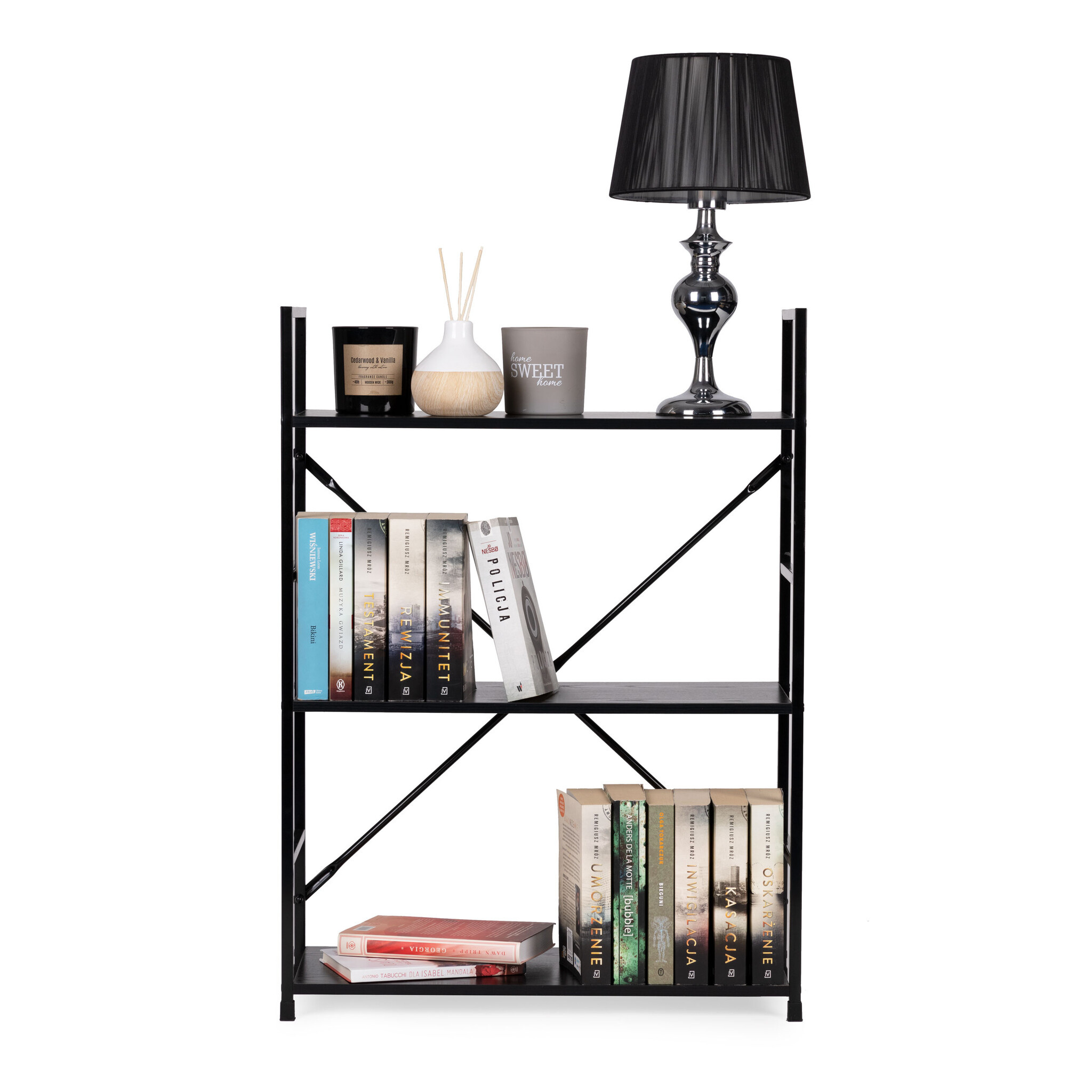 Boekenkast Zwart - 80x59,5 cm - 3 Planken - 40% Korting!