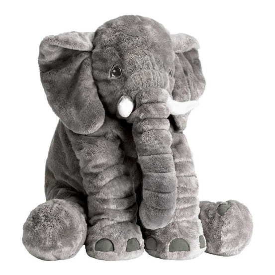 Grote Knuffel Olifant Grijs 45x55cm - Pluche - 40% Korting!