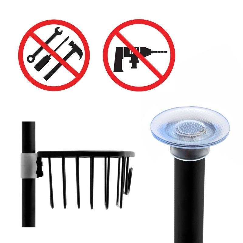 Telescopisch Douche Rek Zwart - 3 Niveaus | 40% Korting!