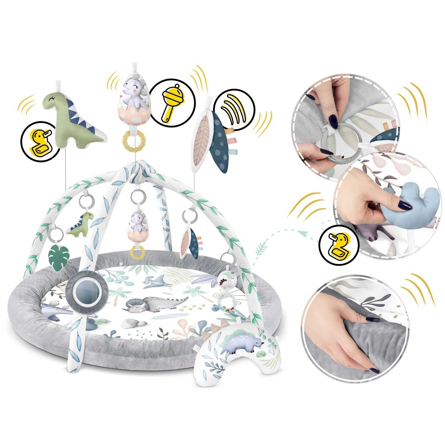 Babygym Speelkleed Dinosaurus - 7-in-1 - 98x78 cm - 40% Korting!