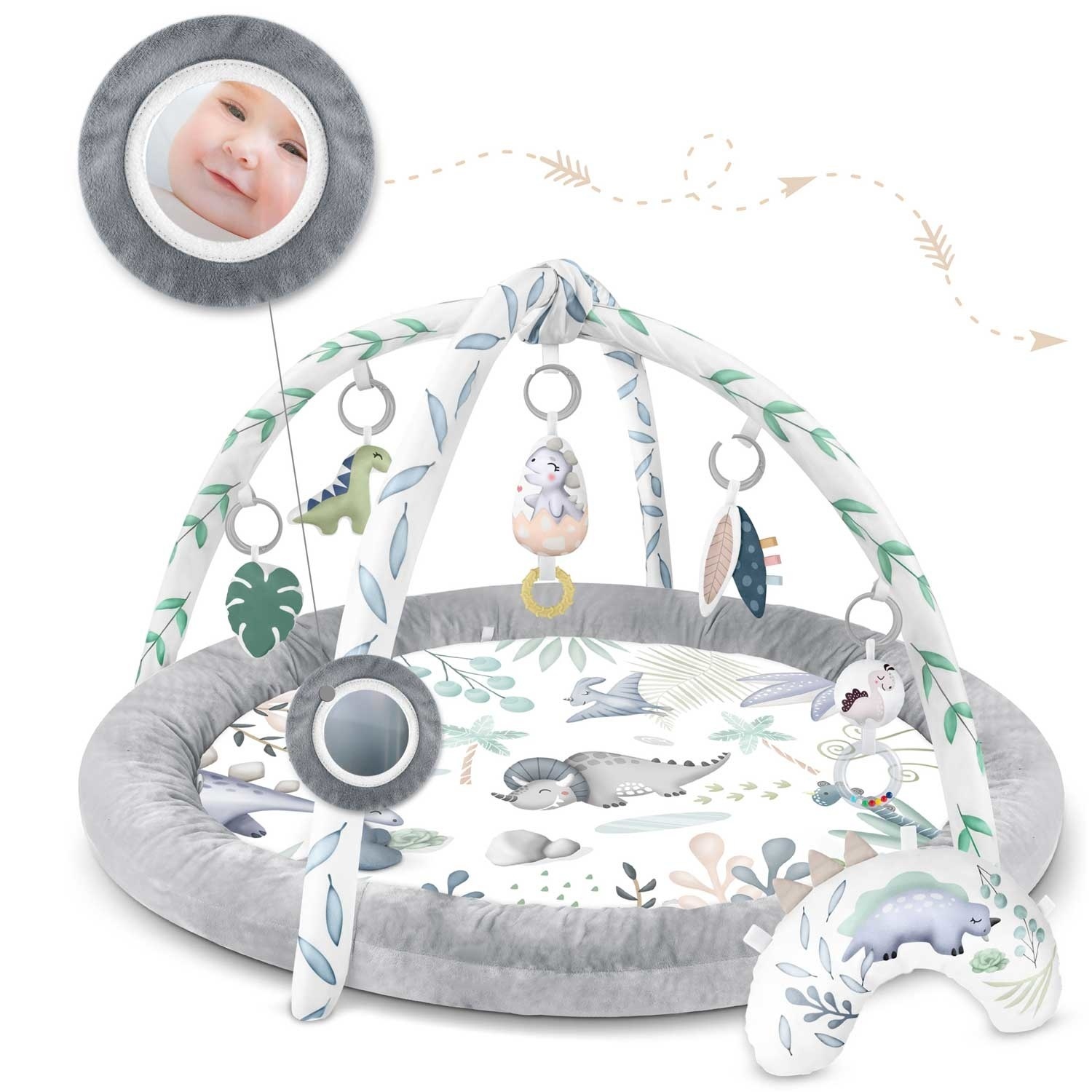 Babygym Speelkleed Dinosaurus - 7-in-1 - 98x78 cm - 40% Korting!