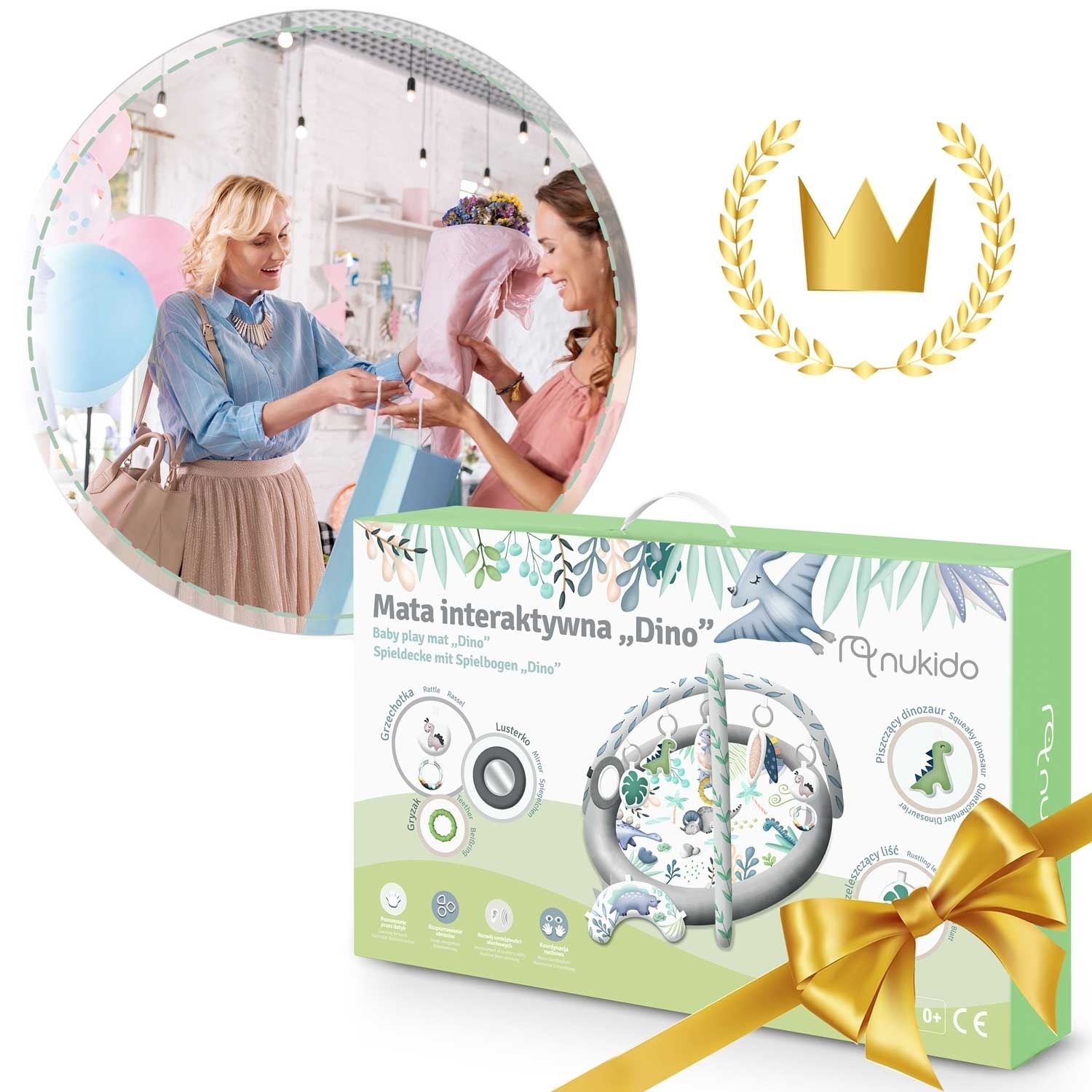 Babygym Speelkleed Dinosaurus - 7-in-1 - 98x78 cm - 40% Korting!