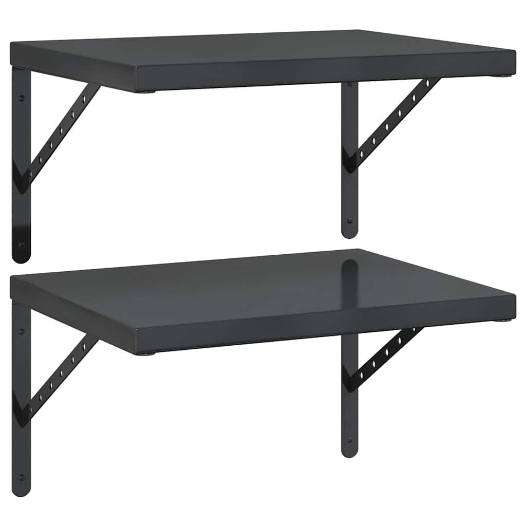 vidaXL Wandschappen RVS Zwart (2 st) - 66% Korting!