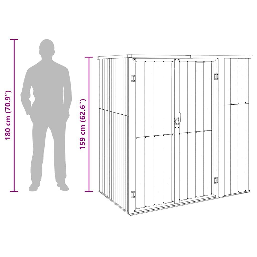 VidaXL Tuinschuur Groen - 55% Korting! Gegalvaniseerd Staal (161x89x161 cm)