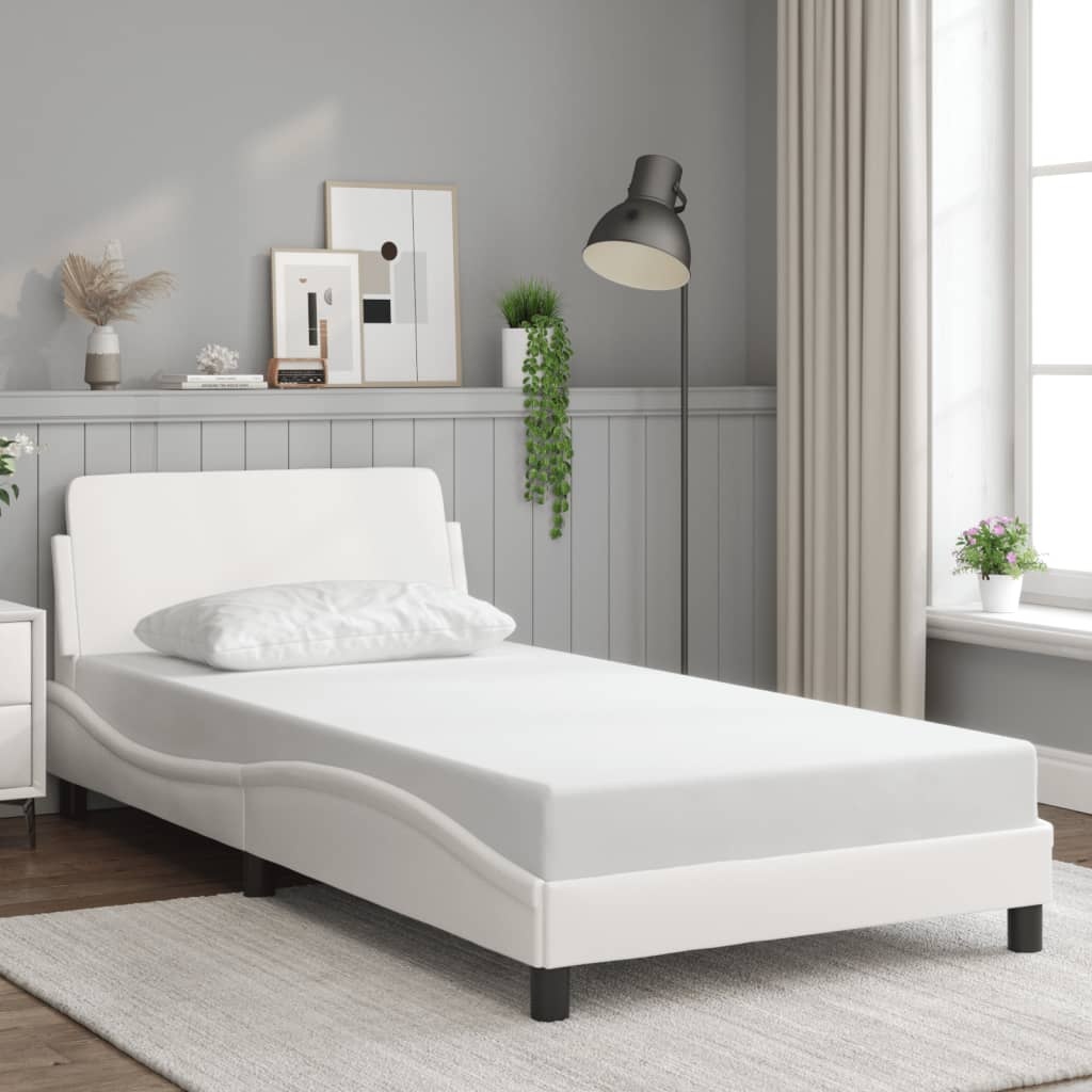 VidaXL Wit Kunstleer Bedframe 100x200cm | Nu 40% Korting!