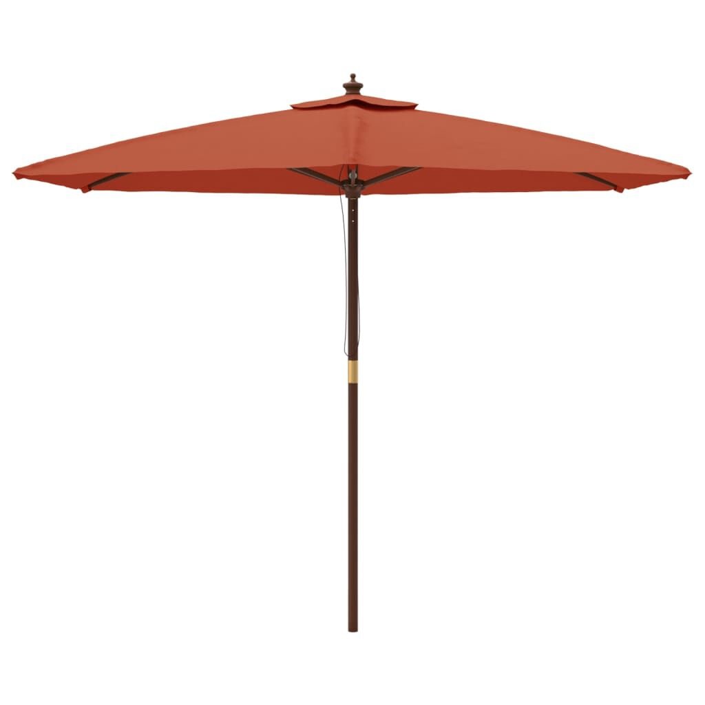vidaXL Parasol met houten paal 299x240 cm terracottakleurig
