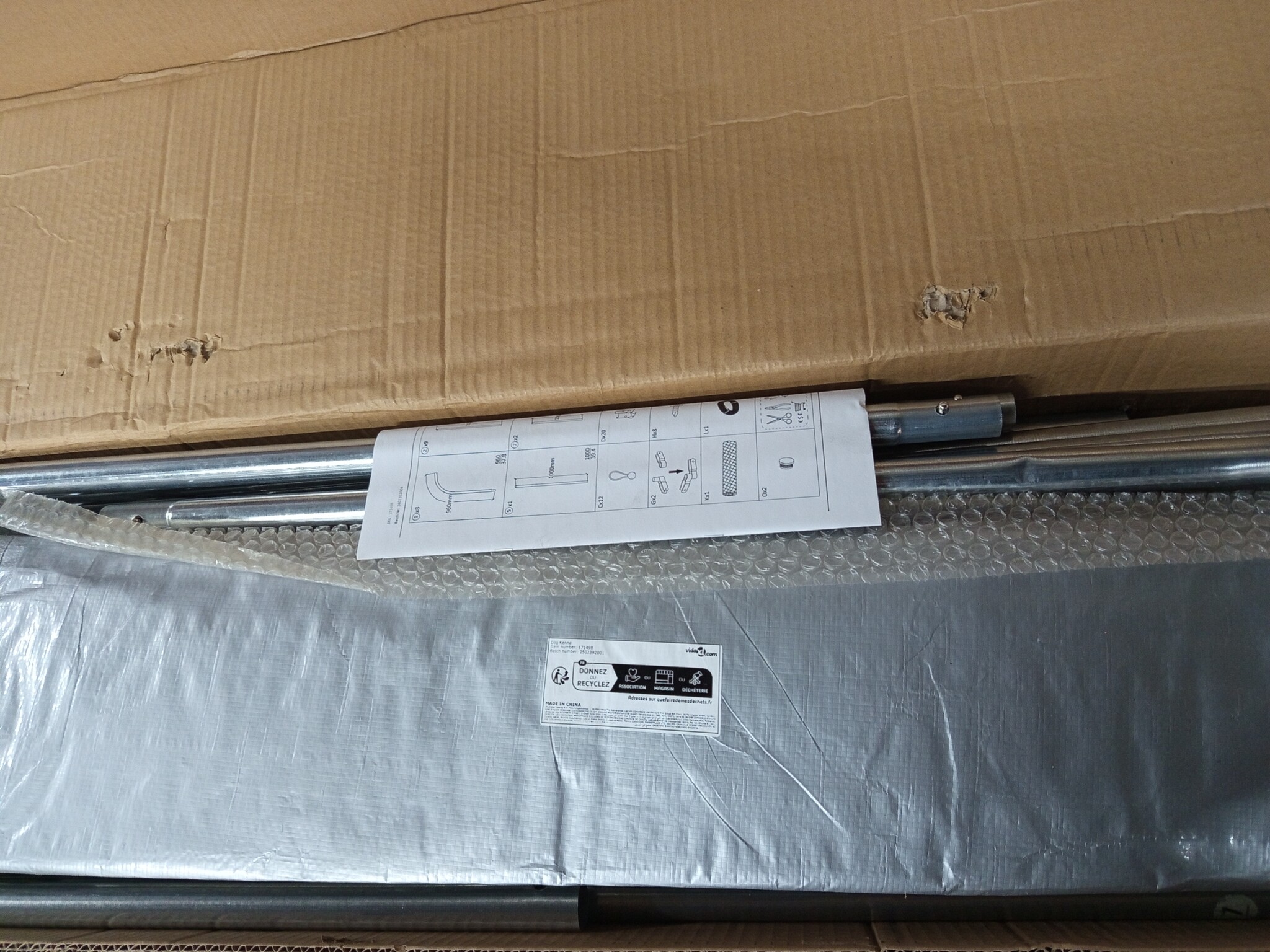 vidaXL Hondenkennel voor buiten met dak 200x200x150 cm