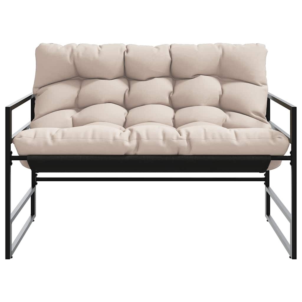 vidaXL Tuinbank met kussen 113 m staal taupe