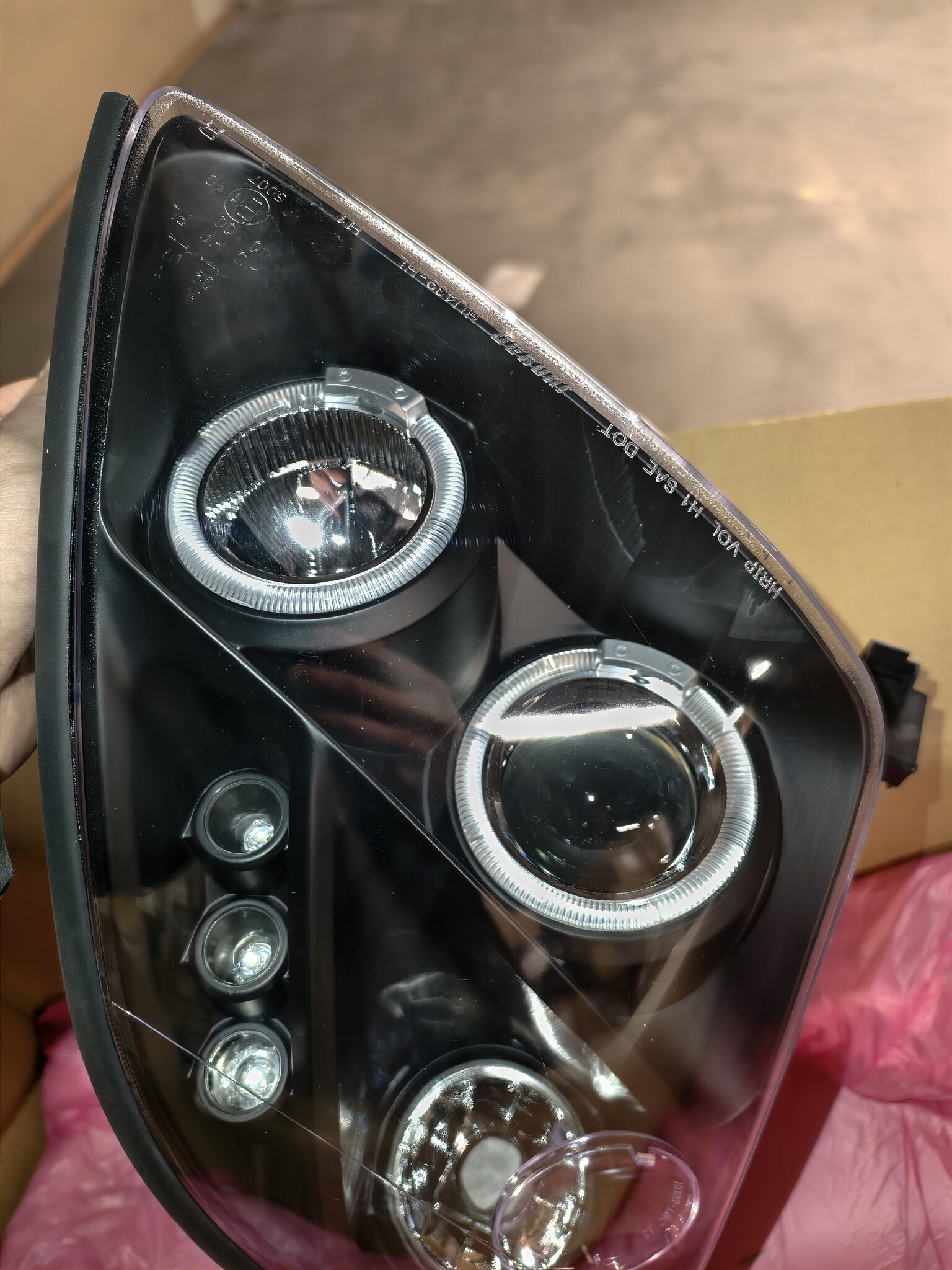 Koplampen dual halo rims SUZUKI SWIFT 05 05-10 ANGEL EYES ZWART