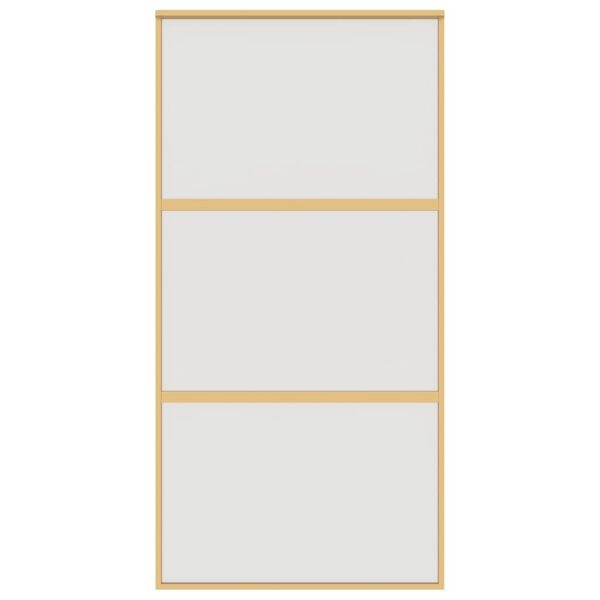vidaXL Schuifdeur 102,5x205 cm mat ESG-glas en aluminium goudkleurig
