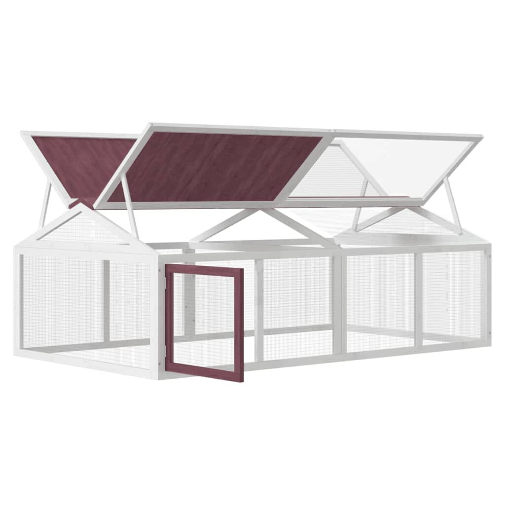 vidaXL Dierenren 200x112,5x74 cm massief grenenhout mokkakleurig